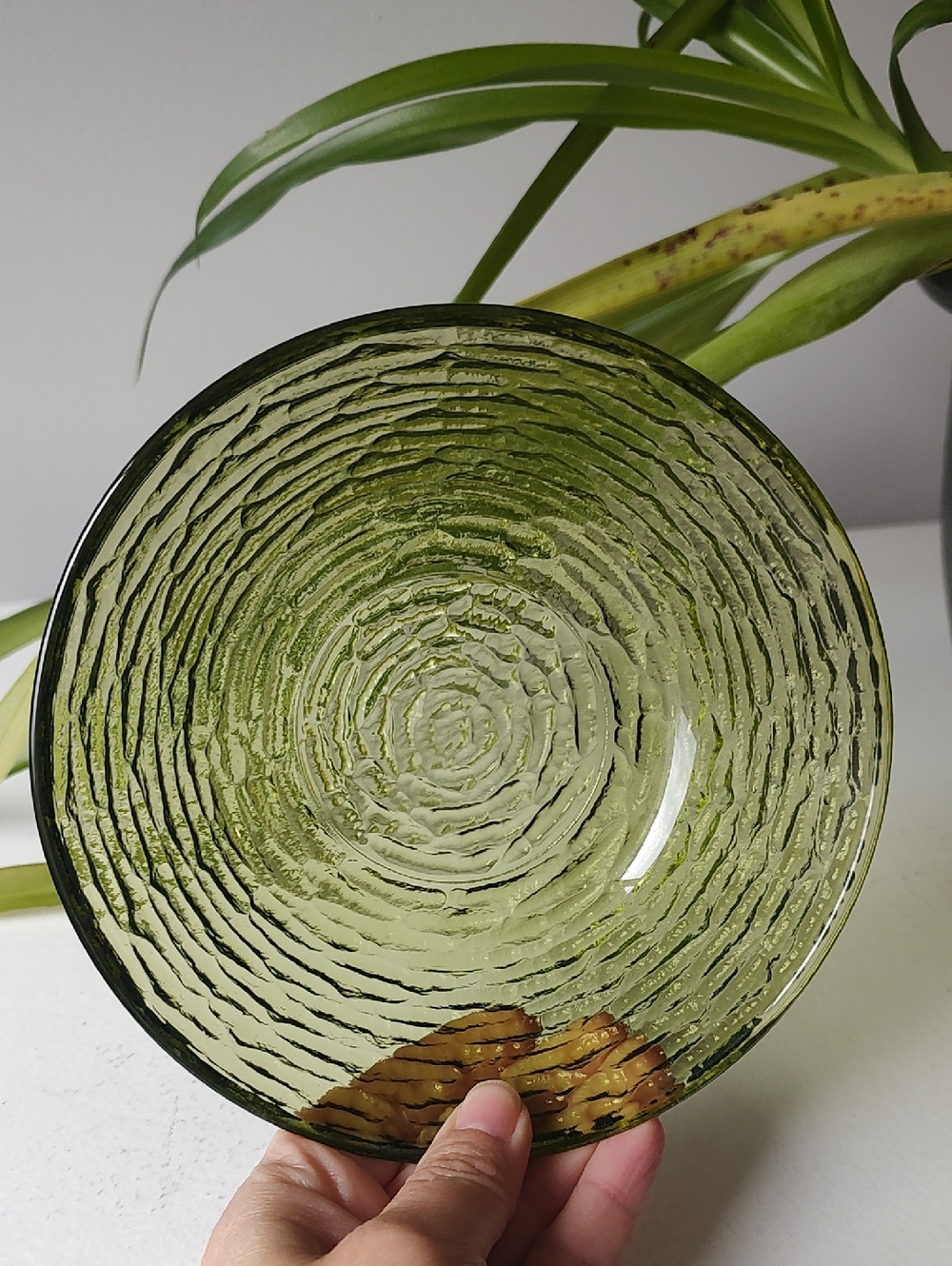 Vintage Green Glass Bowl
